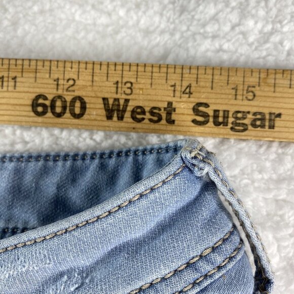 Seven7 Jean Shorts Womems 4 Distressed Blue 28x5.5 Stretch Demin Low Rise - Picture 11 of 16